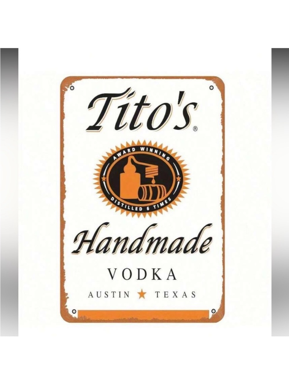Tito's Handmade Vodka Metal Sign NEW 🏷️